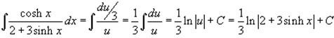 Integrals of Hyperbolic Functions - Web Formulas
