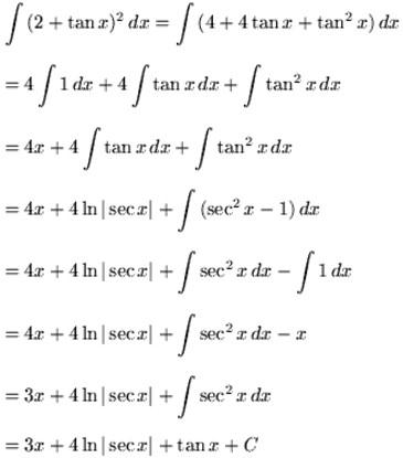 Integrals Of Trigonometric Functions Web Formulas